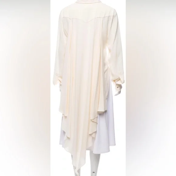 🧡Sold ebay🧡Chanel 2015 Cruise Collection Creme silk high-low top Fr 38 - Picture 2 of 10